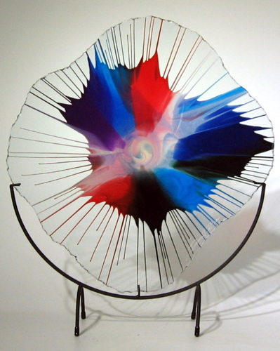 DD18-24001 Energy Web Blk, Blue, Red $395 at Hunter Wolff Gallery